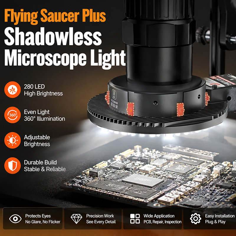 ضوء مجهر YCS Flying Saucer Plu - مراجعة Electronics Repair Plus وسعره