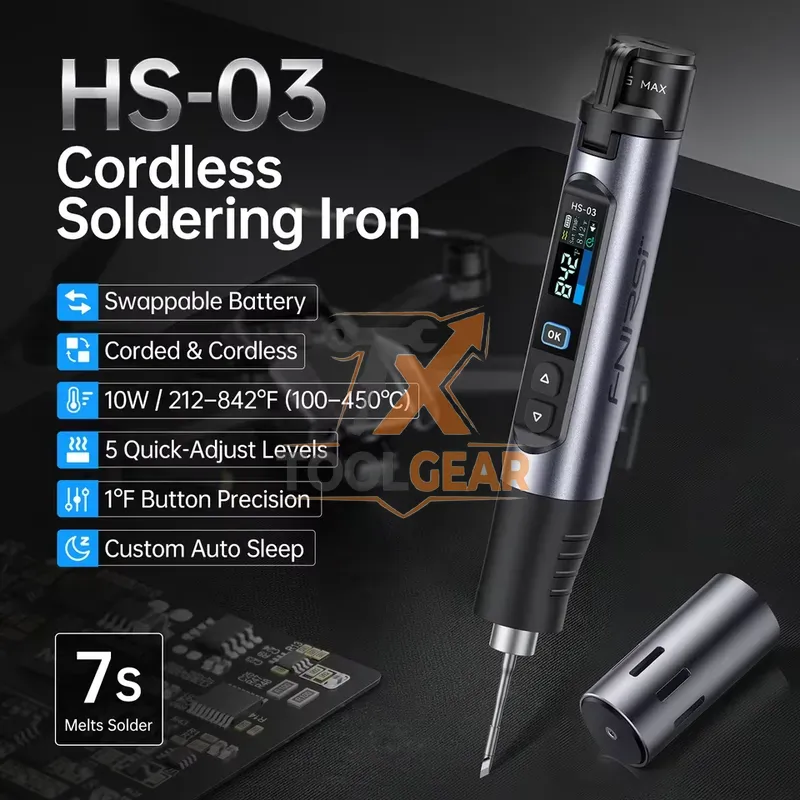طقم لحام لاسلكي HS-03 مع رؤوس  - مراجعة Electronic Repair وسعره