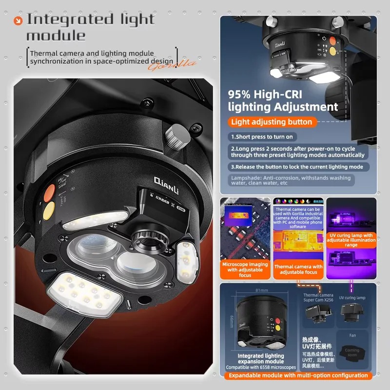 مجهر ثلاثي العدسات Qianli 6558 - مراجعة Electronic Repair وسعره
